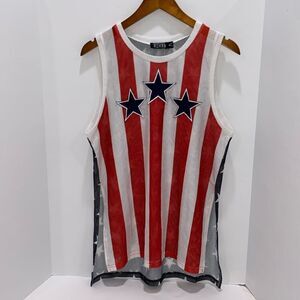 Rehab Stars And Stripes. All American Mesh Beach Coverup Size Medium